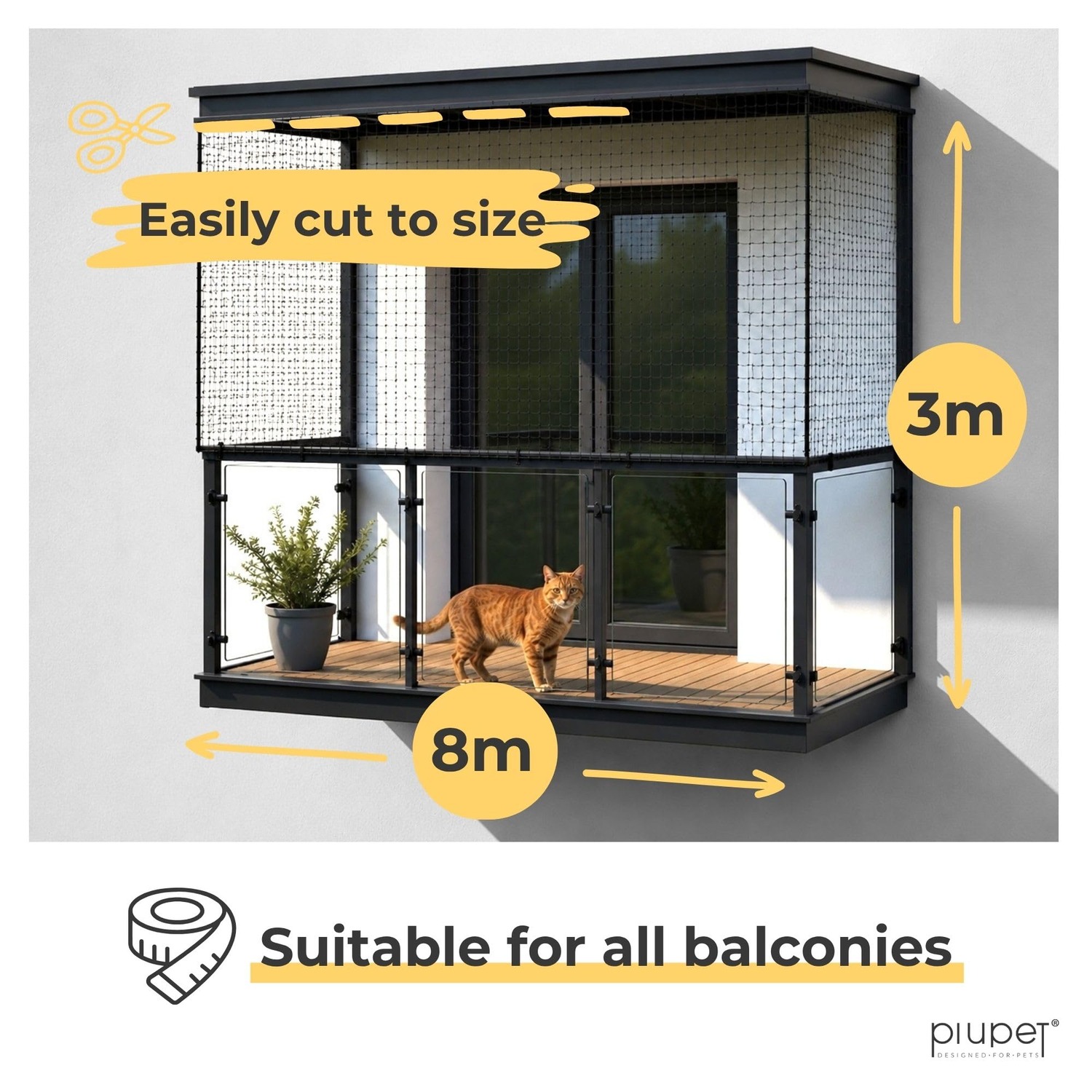 Wire Reinforced Cat Safety Net 8m x 3m: image 5