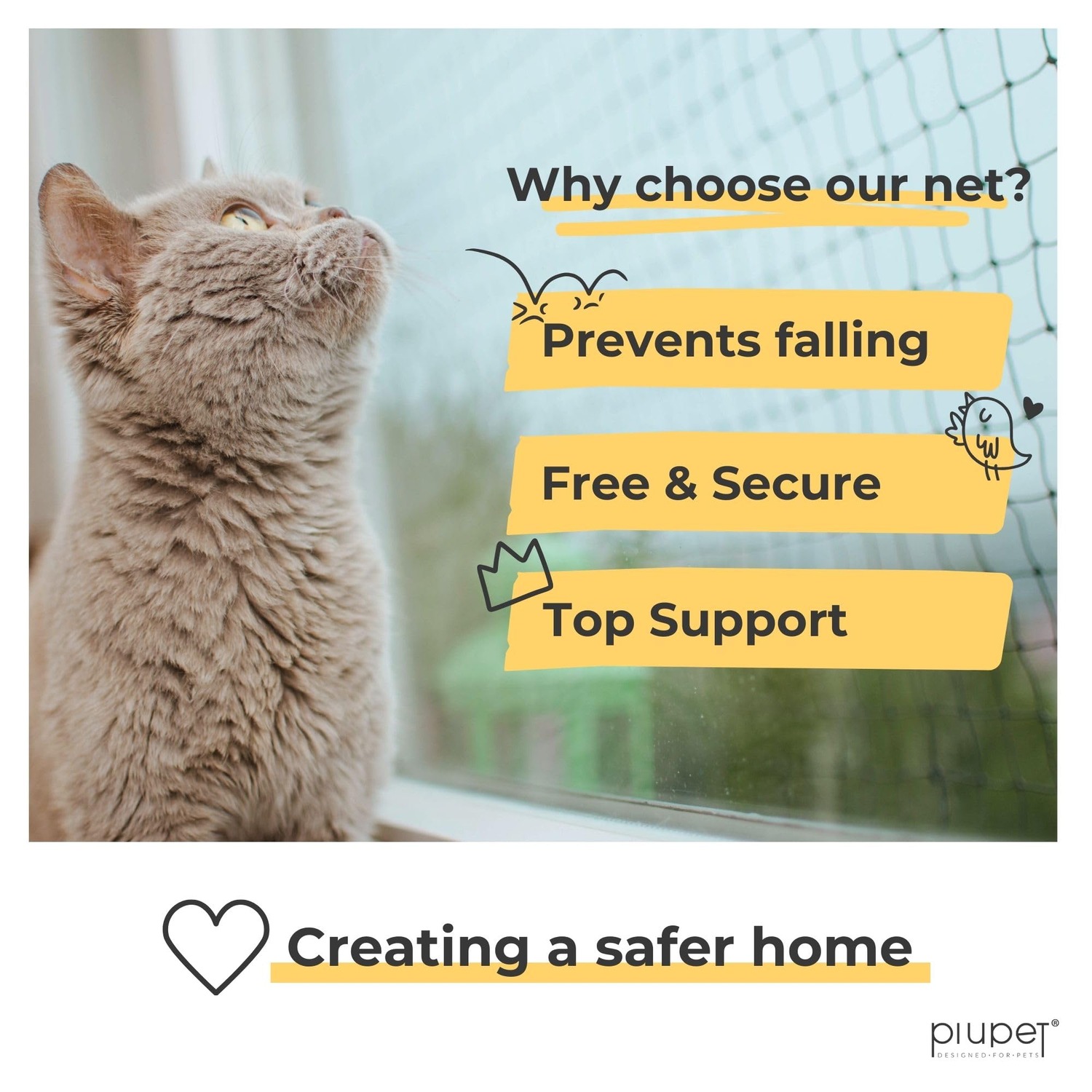 Wire Reinforced Cat Safety Net 8m x 3m: image 6
