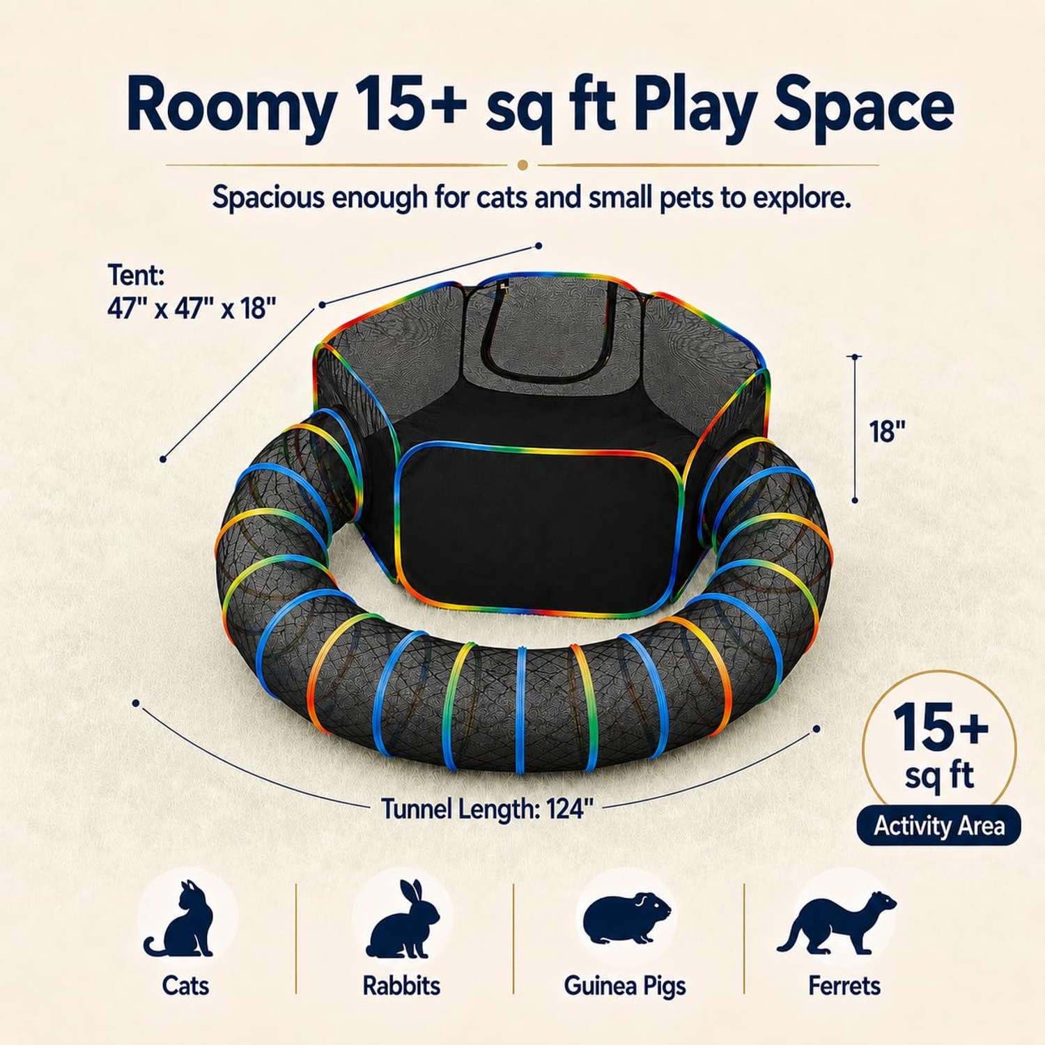 LUCKITTY Hexa Cat Tent and Tunnel Outdoor Enclosure: image 4