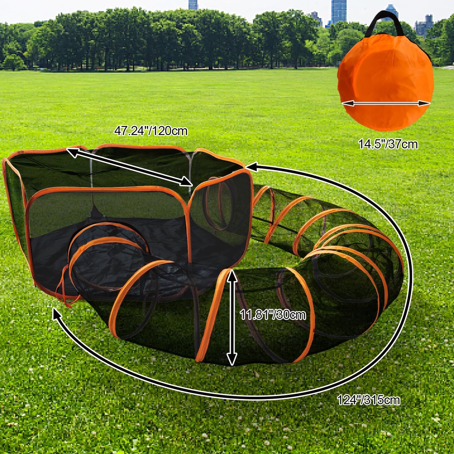 Foldable Cat Enclosure with Connecting Play Tunnel: image 8