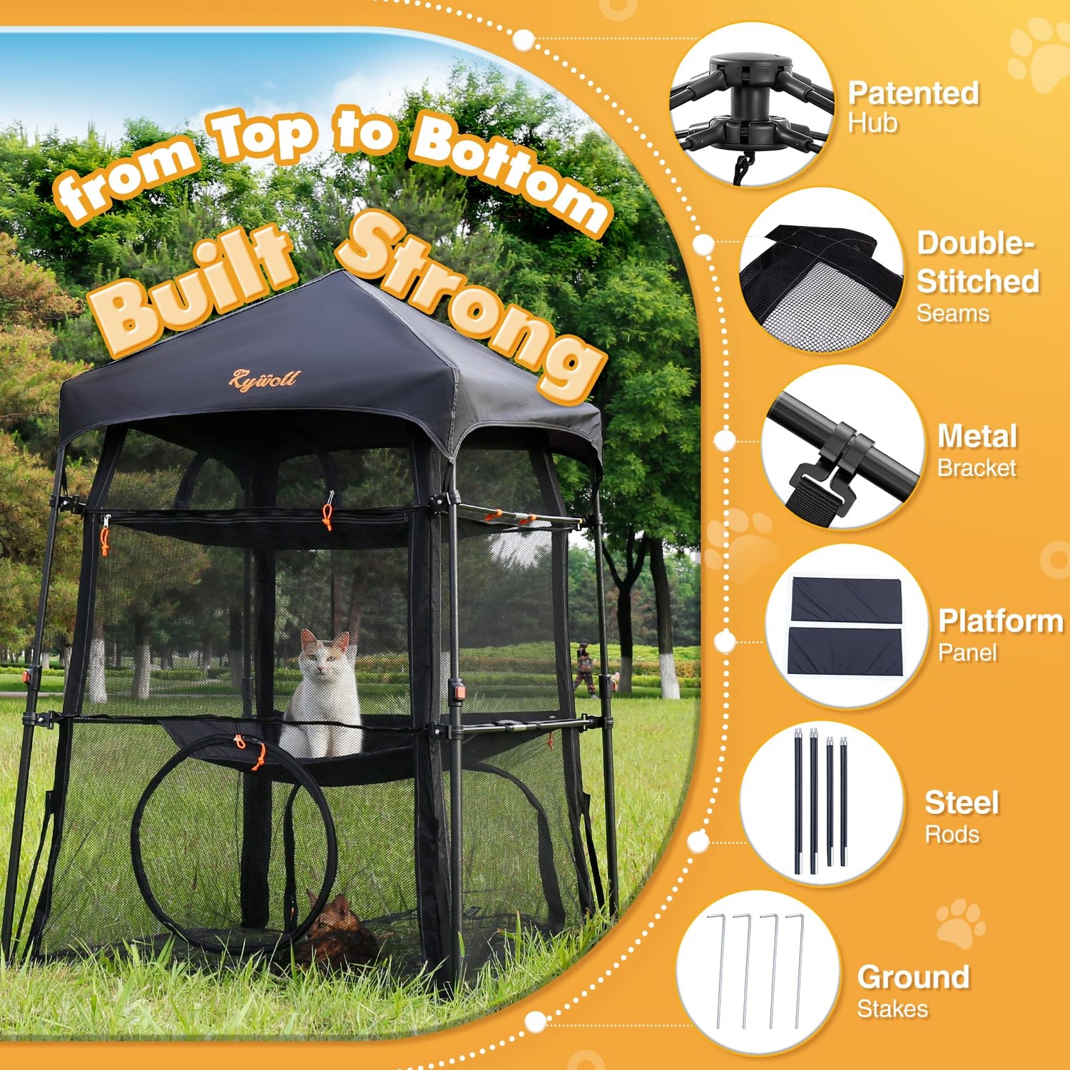 Pop-Up Cat Enclosure with Three Levels and Carry Bag: image 3