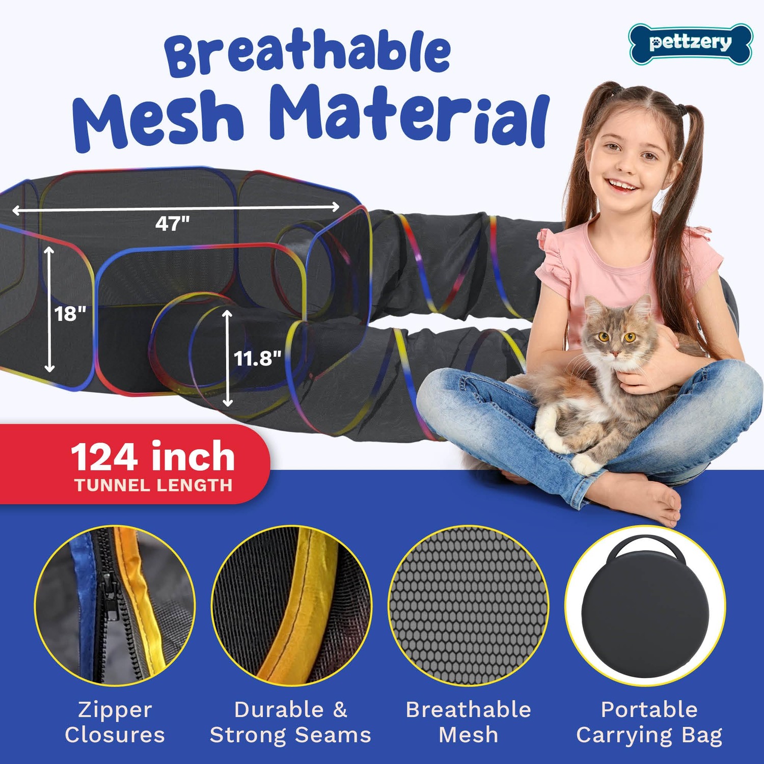 Pettzery Portable Catio with Play Tunnel: image 5