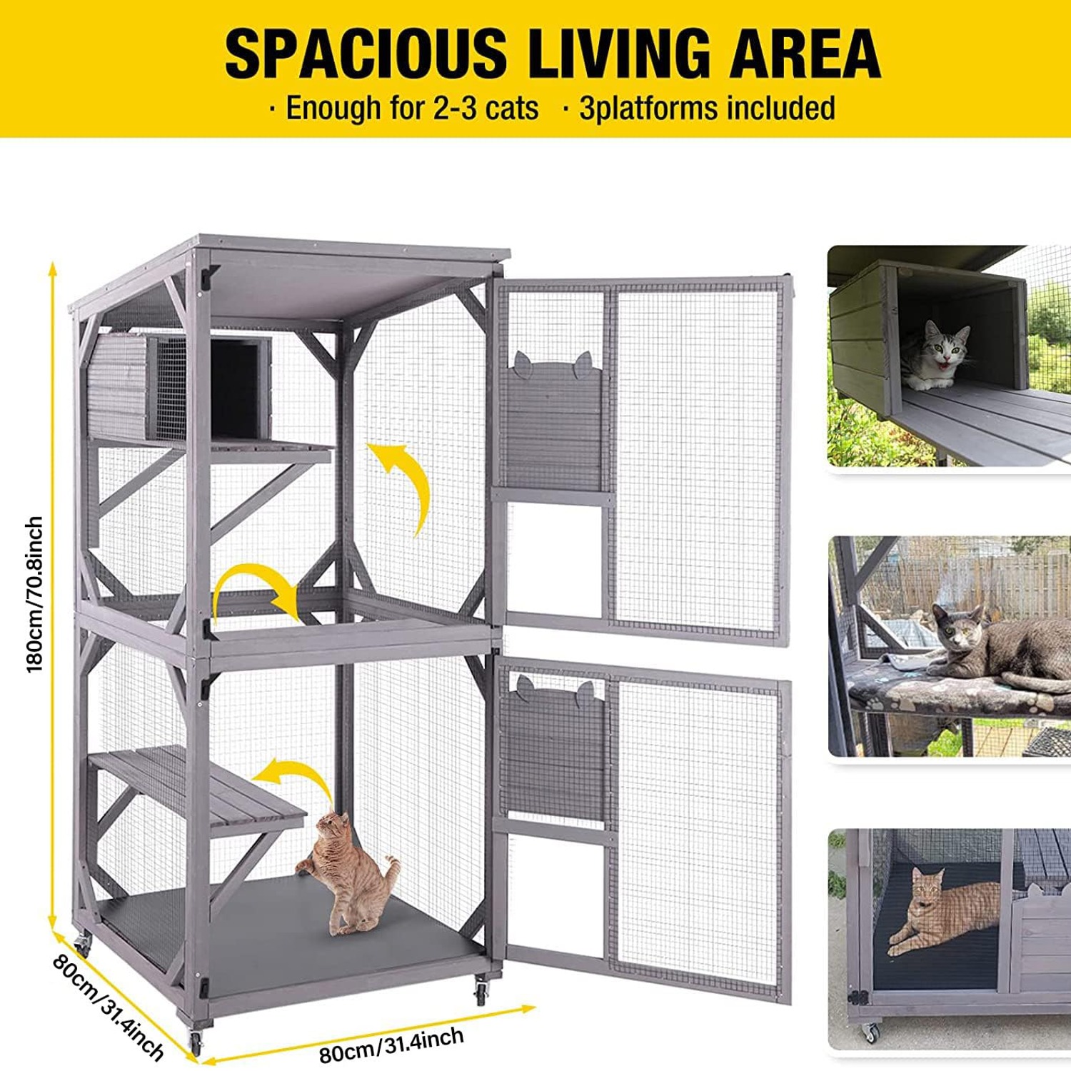 Walk-In Catio Wooden Outdoor Cat Enclosure: image 3