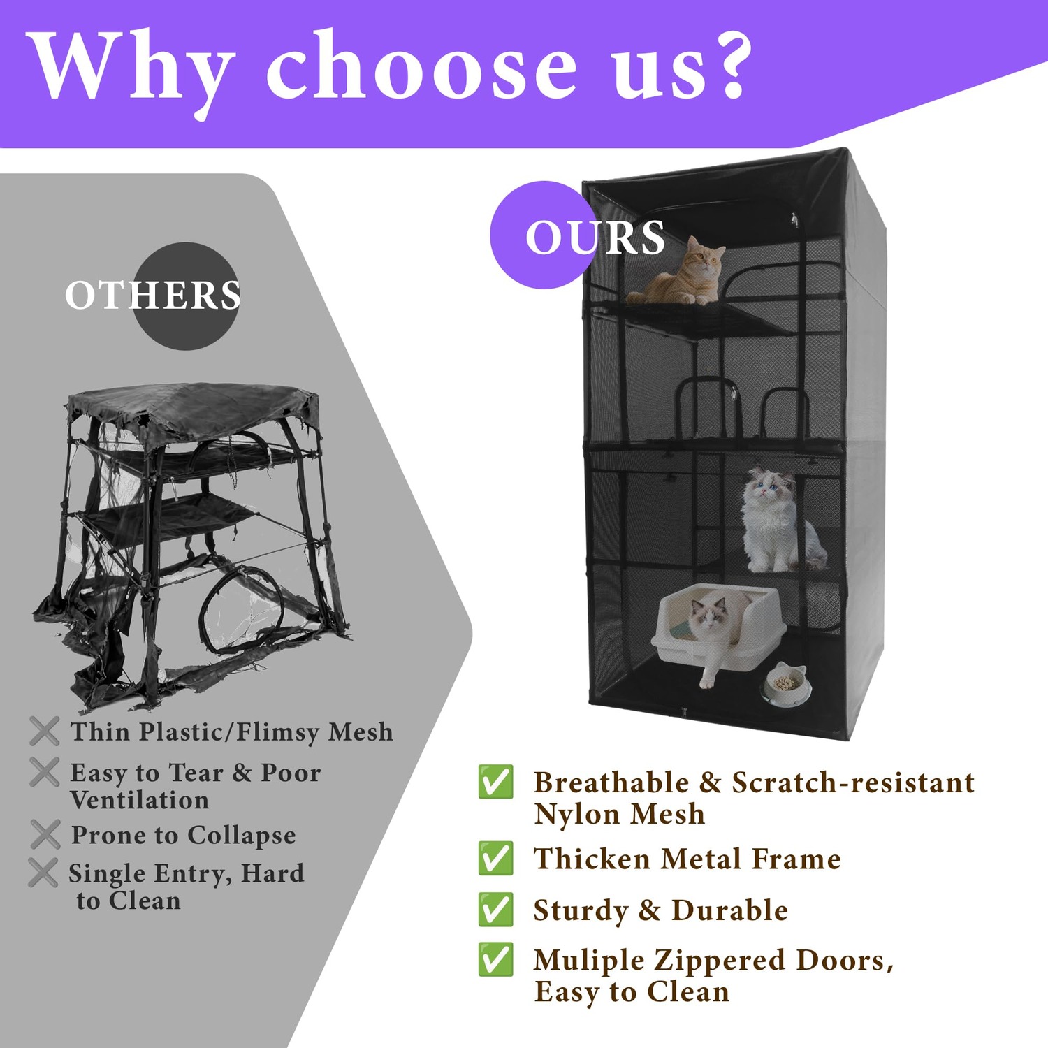 Four-Tier Window Catio Cat Enclosure