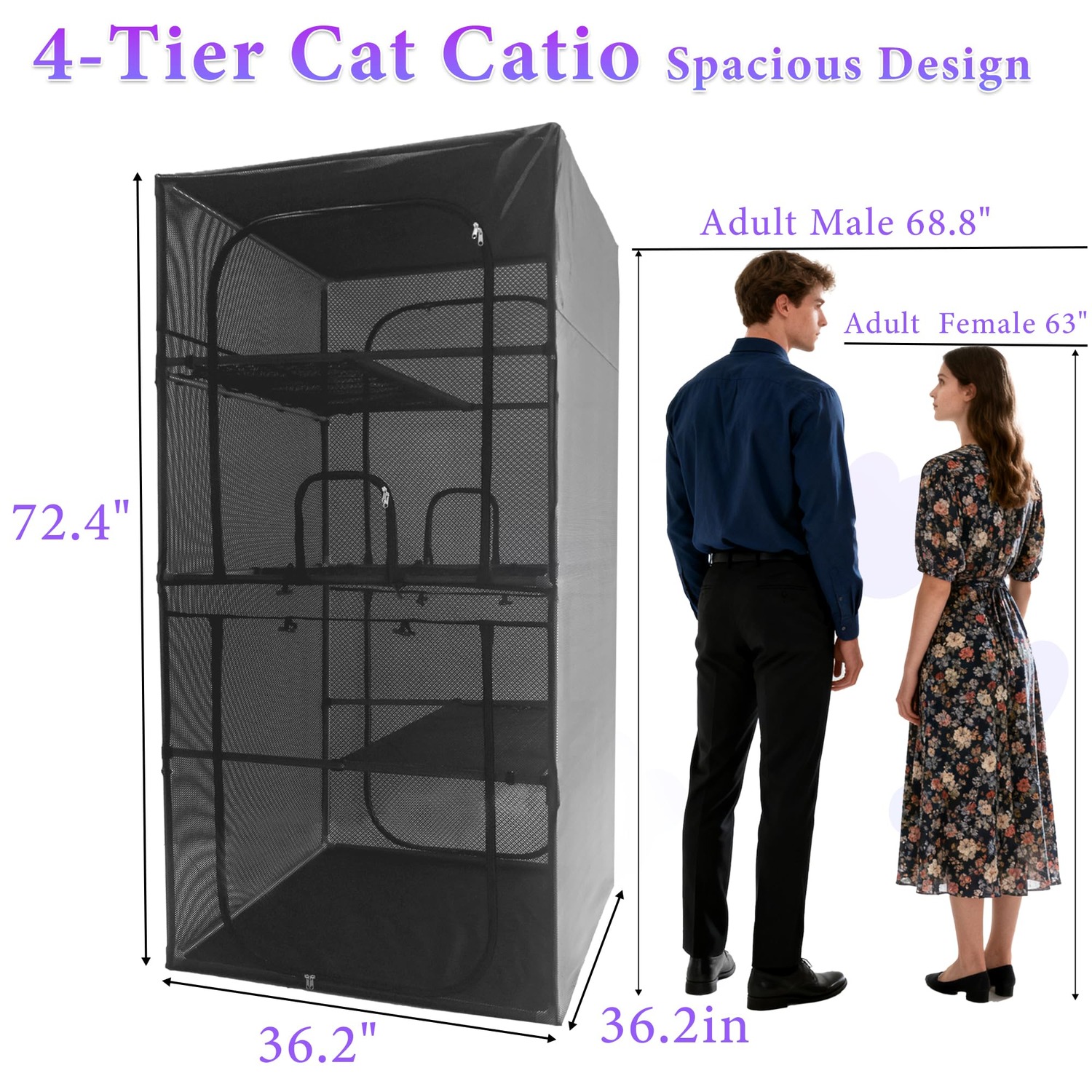 Four-Tier Window Catio Cat Enclosure