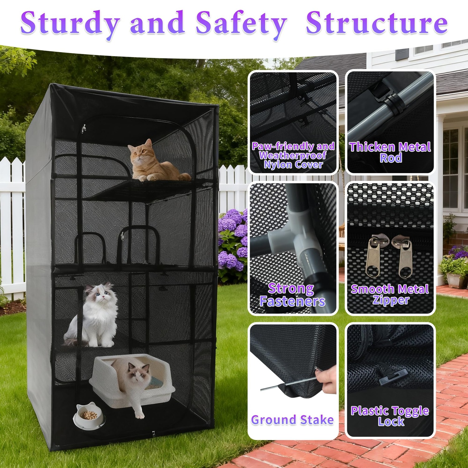 Four-Tier Window Catio Cat Enclosure