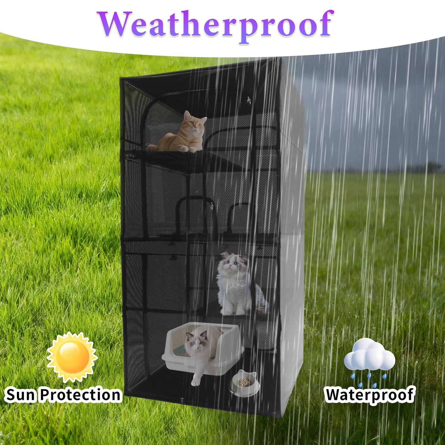 Four-Tier Window Catio Cat Enclosure